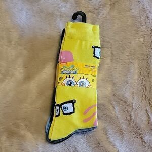 SPONGEBOB SQUAREPANTS CREW SOCKS, 5 PAIRS, NEW IN PACKAGE